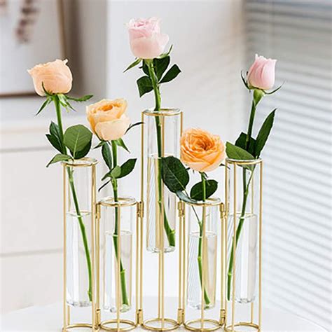 Flower Vase in Metal Stand 